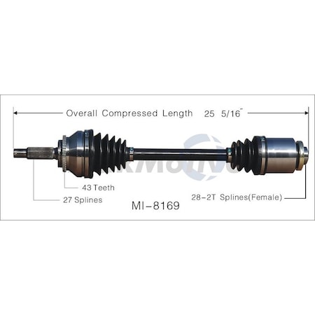 Surtrack Axle Cv Axle Shaft, Mi-8169 MI-8169